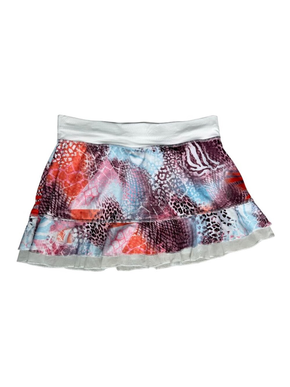 Sofibella Women’s Skirt Size Small Tennis Pickleball White Multi Built in Shorts